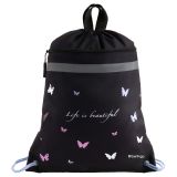 Мешок для обуви 1 отделение Berlingo "Life is Beautiful", 360*460мм, вентиляционная сеточка , светоотражающая лента, карман на молнии