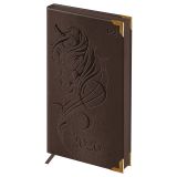 Еженедельник датированный 2026г., 90*165, 64л., твердый переплет, кожзам, BG "Horse. Saddle", коричневый, цветной срез