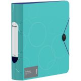 Папка-регистратор Berlingo "Eclipse", 80мм, 2500мкм, пластик (полифом), круглый корешок, на резинке, с внутр. карманом, бирюзовая