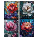 Тетрадь 48л., А5, клетка BG "Витраж", матовая ламинация, тиснение фольгой