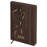 Ежедневник датированный 2026г., А5, 176л., твердый переплет, кожзам, BG "Horse. Saddle", цветной срез, с резинкой, карман