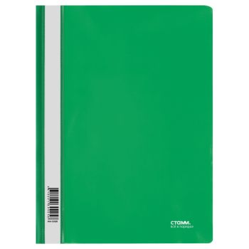 Папка-скоросшиватель пластик. СТАММ А4, 180мкм, зеленая с прозр. верхом