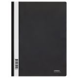 Папка-скоросшиватель пластик. СТАММ А4, 180мкм, черная с прозр. верхом