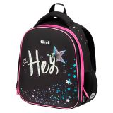 Ранец Först F-Top облегченный "Hey!" 36*28*15см, 2 отделения, 2 кармана, анатомическая спинка