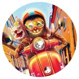 Пазл  77 эл. ТРИ СОВЫ "Парочка на скутере"