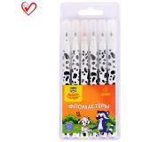 Фломастеры Мульти-Пульти "Енот и далматинцы", 06цв., смываемые, блистер