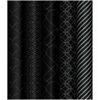 Упаковочная бумага глянц. 70*100см, MESHU "Узор на черном", 80г/м2, ассорти 5 дизайнов
