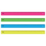 Линейка 50см СТАММ, пластиковая, непрозрачная, неоновые цвета, ассорти
