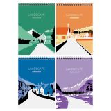 Блокнот А5 80л. на гребне BG "Пейзаж", твердая подложка