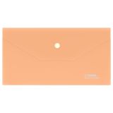 Папка-конверт на кнопке СТАММ "Акцент" С6, 180мкм, пластик, непрозрачная, персиковая
