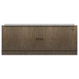 Планинг датированный 2026г., 64л., 330*130мм, кож.зам, BG "Python.Dark khaki", хаки