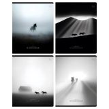 Тетрадь 48л., А5, клетка BG "Черно-белый", матовая ламинация