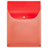 Папка-конверт на кнопке СТАММ А4, ПВХ, 180мкм, вертикальная, расширяющаяся до 250л., цветная, красная