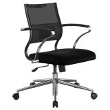 Кресло руководителя Метта "Ergolife" Sit Air M4-290K - Mesh(YP99)+UMF(X1), ткань-сетка черная,  механизм качания, пятилучье хром, z572.5F.1.2A2