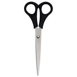 Ножницы OfficeSpace 16,2см, черные ручки, ПВХ чехол с европодвесом