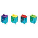 Точилка пластиковая ArtSpace "Case", 1 отверстие, с контейнером, ассорти