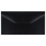 Папка-конверт на кнопке СТАММ С6+, 150мкм, пластик, непрозрачная, черная