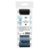 Набор швейных ниток ТРИ СОВЫ, "Джинсовый", 7шт по 200м, пакет с европодвесом