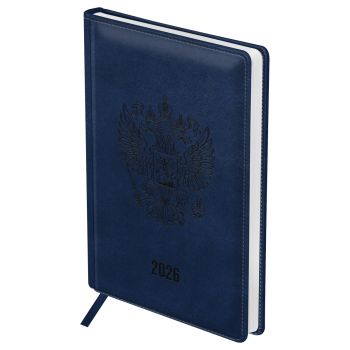 Ежедневник датированный 2026г., А4, 176л., твердый переплет, кожзам, BG 