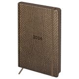 Ежедневник датированный 2026г., А5, 176л., твердый переплет, кожзам, BG "Python. Dark khaki", хаки, цветной срез, с резинкой, карман