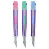 Нож канцелярский 9мм Berlingo "Envy", auto-lock, металл. направл., ассорти, европодвес