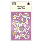 Алмазная мозаика, наклейки ТРИ СОВЫ "Единорог и пончик", пакет с европодвесом