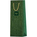 Пакет подарочный 12*36*8,5см MESHU "Strict pattern", матовое ламинирование, отд.фольгой, под бутылку