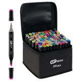 Набор двусторонних маркеров для скетчинга ArtSpace 100цв., основные цвета, пулевид./скош.