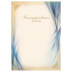 Благодарственное письмо А4, BG, мелованный картон, синее с бежевым