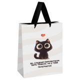 Пакет подарочный 18*23*10см MESHU "Sweet kitten", выборочный лак, матовая ламинация