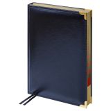 Ежедневник датированный 2026г., А4-(В5), 184л., Delucci, Гладкая кожа, зол. срез, черный