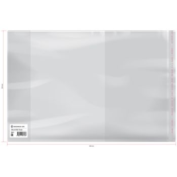 Обложка 250*380 для учебников старших классов, ПП 90мкм, универсальная с клеевым краем, Greenwich Line, ШК