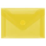 Папка-конверт на кнопке СТАММ А7 (74*105мм), 150мкм, пластик, прозрачная, желтая