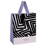 Пакет подарочный 18*23*10см MESHU "Black stripes", матовая ламинация