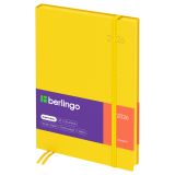 Ежедневник датированный 2026г., А5, 184л., кожзам, Berlingo "Western", желтый, с резинкой