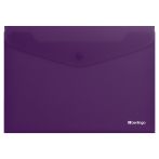 Папка-конверт на кнопке Berlingo "Soft Touch", А4, 200мкм, софт-тач, фиолетовая