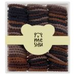 Резинки для волос MESHU, тонкие, темные ассорти, диаметр 2см, 90шт., пластиковый бокс