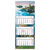 Календарь квартальный 3 бл. на 3 гр., 330*810 мм BG Premium "Карельские острова", с бегунком, 2026г.