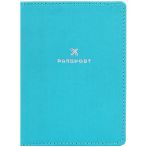 Обложка для паспорта OfficeSpace "Journey", экокожа софт-тач, бирюза, тиснение фольгой