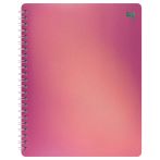 Тетрадь 80л., клетка на гребне BG "Сияние", пластиковая обложка, розовый